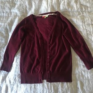 ModCloth Charter School Cardigan in Merlot